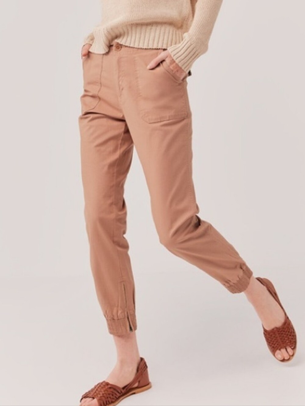Pact Woven Twill Utility Jogger Clay Organic Cotton S